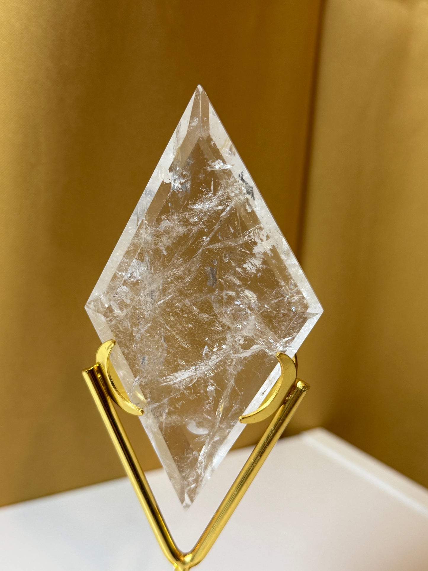 Clear Quartz Diamond with Stand