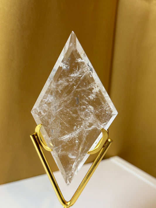 Clear Quartz Diamond with Stand
