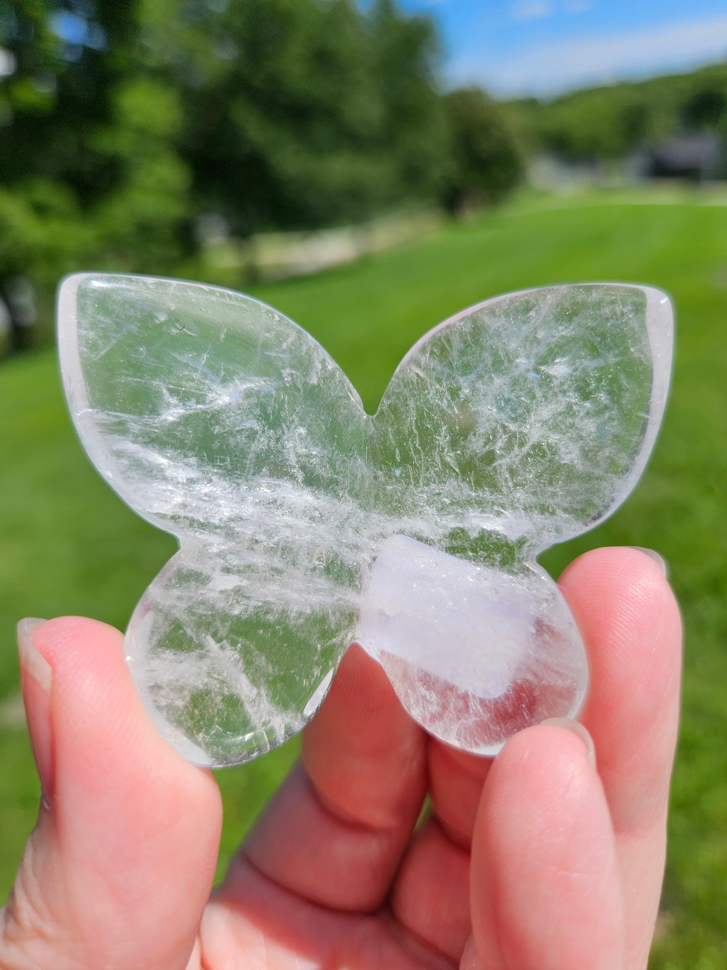 Clear Quartz 3D Butterfly