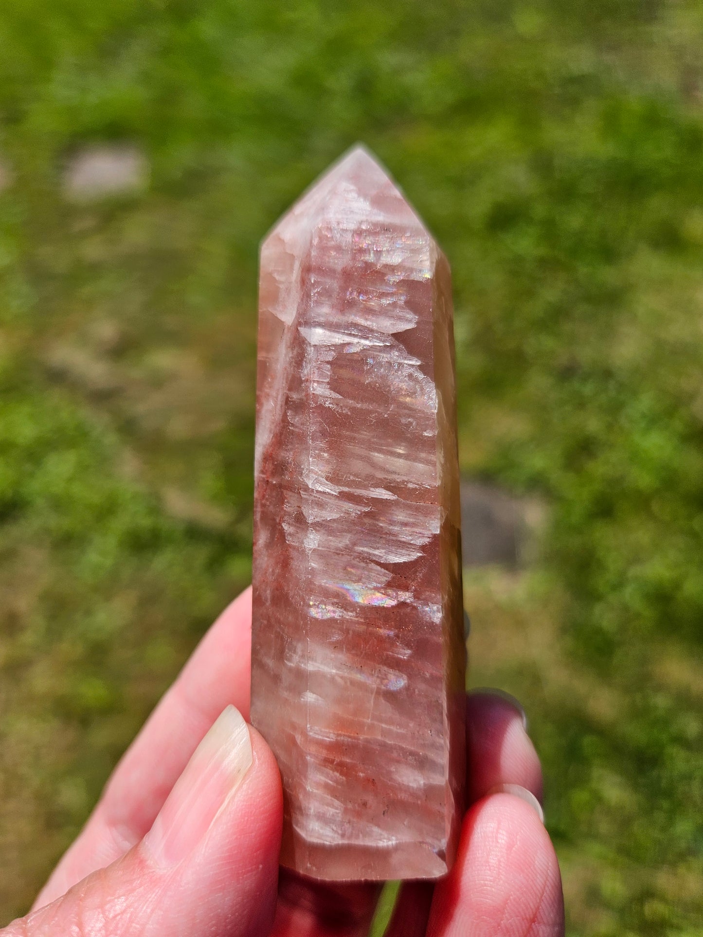 Strawberry Calcite Tower