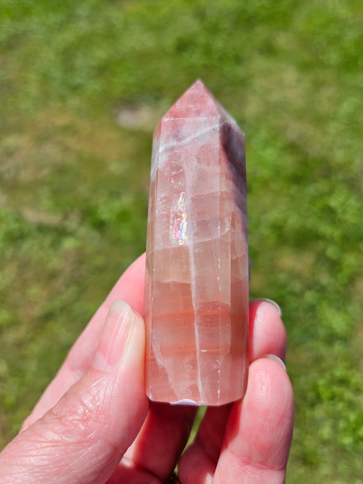 Strawberry Calcite Tower