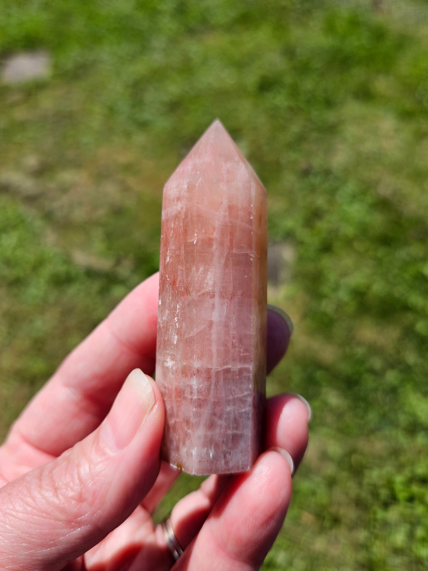 Strawberry Calcite Tower