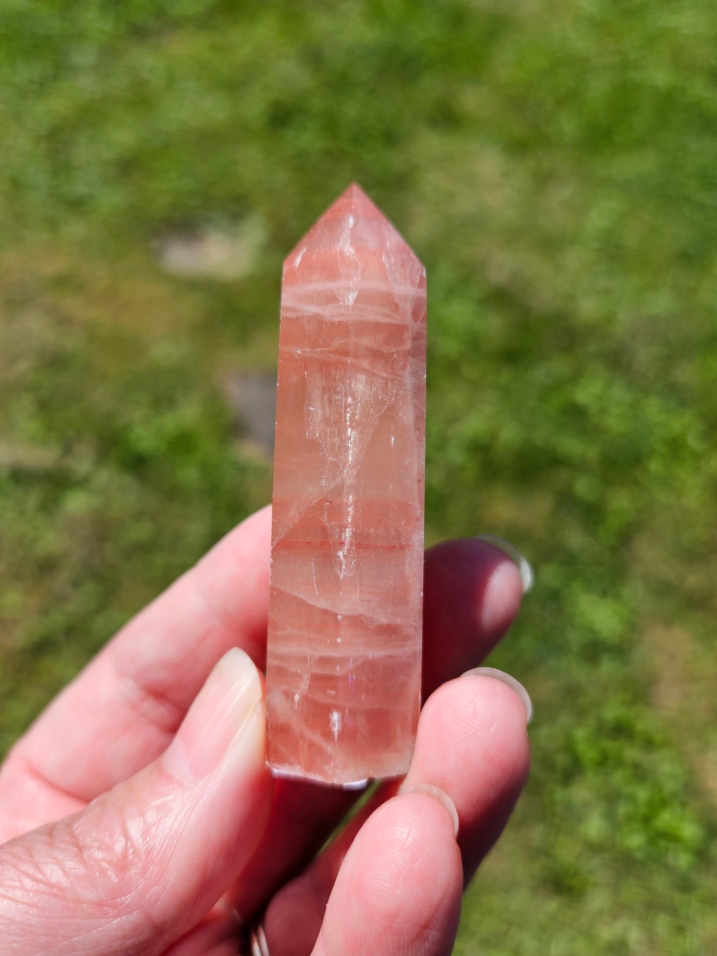 Strawberry Calcite Tower