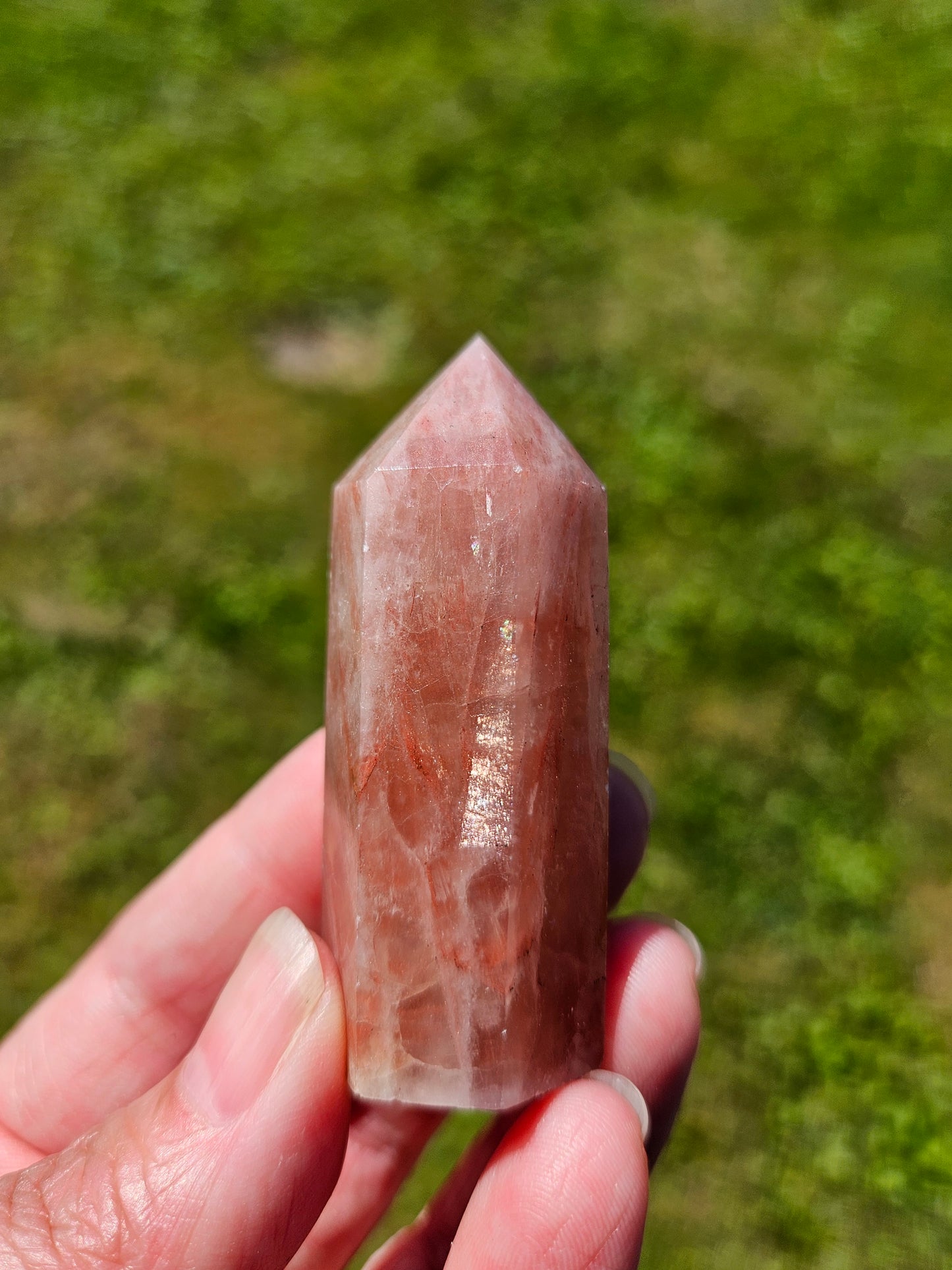 Strawberry Calcite Tower