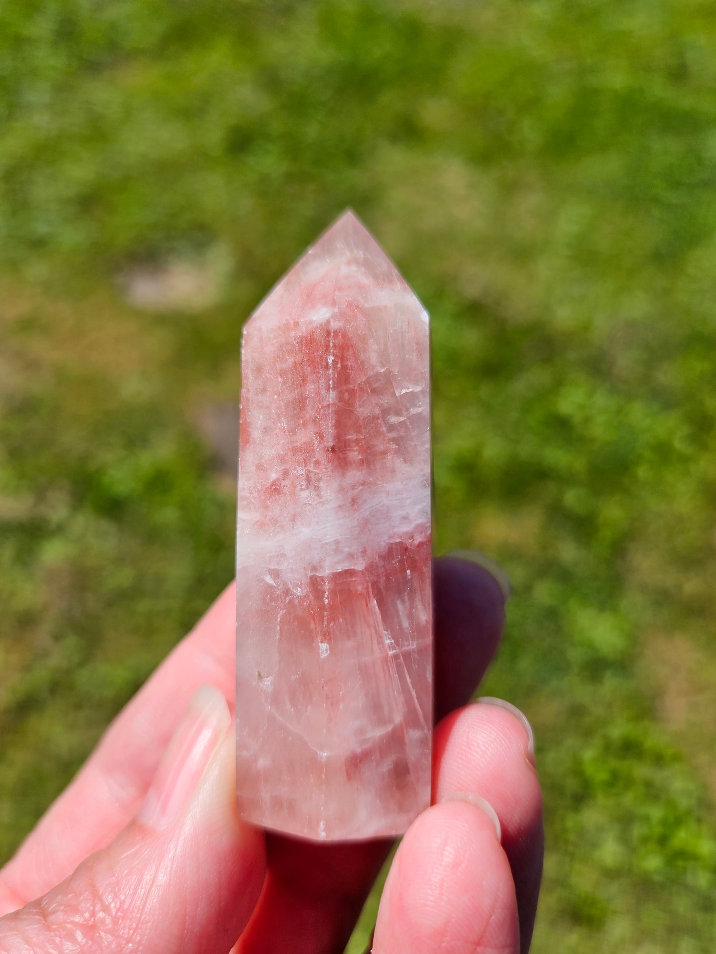 Strawberry Calcite Tower