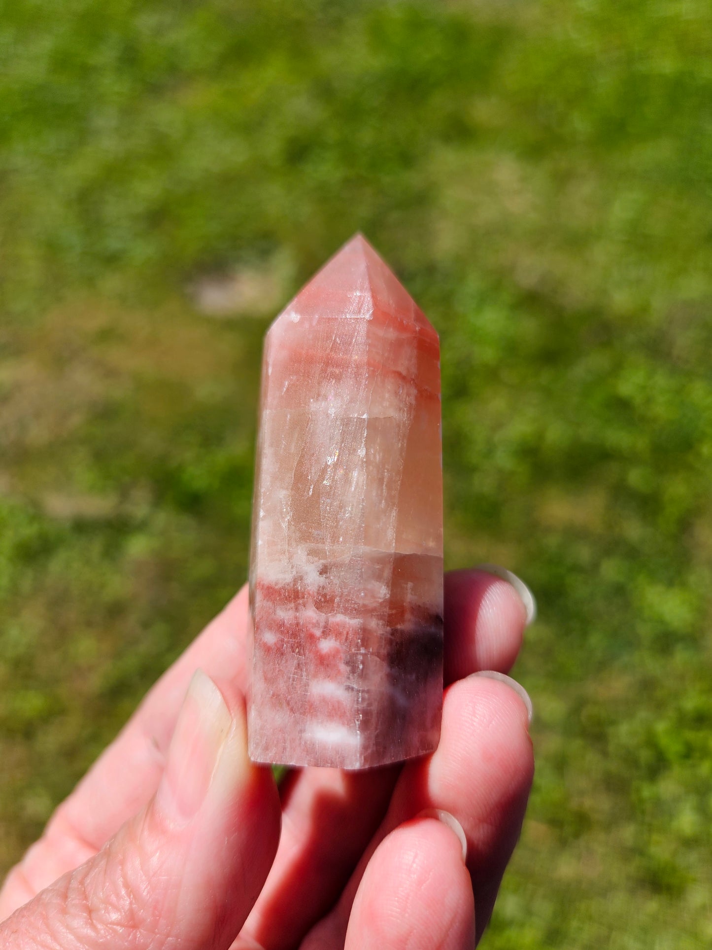 Strawberry Calcite Tower