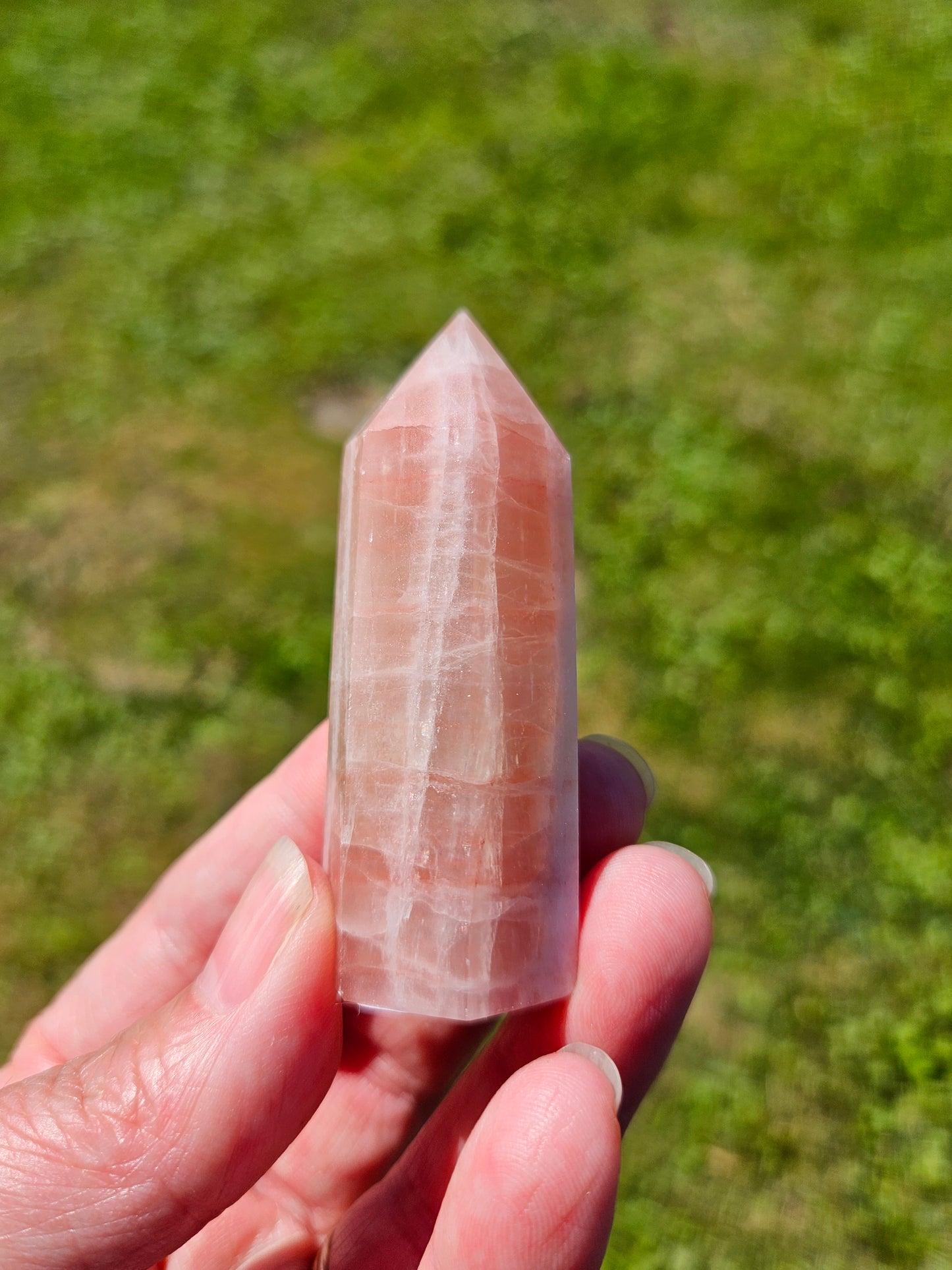 Strawberry Calcite Tower