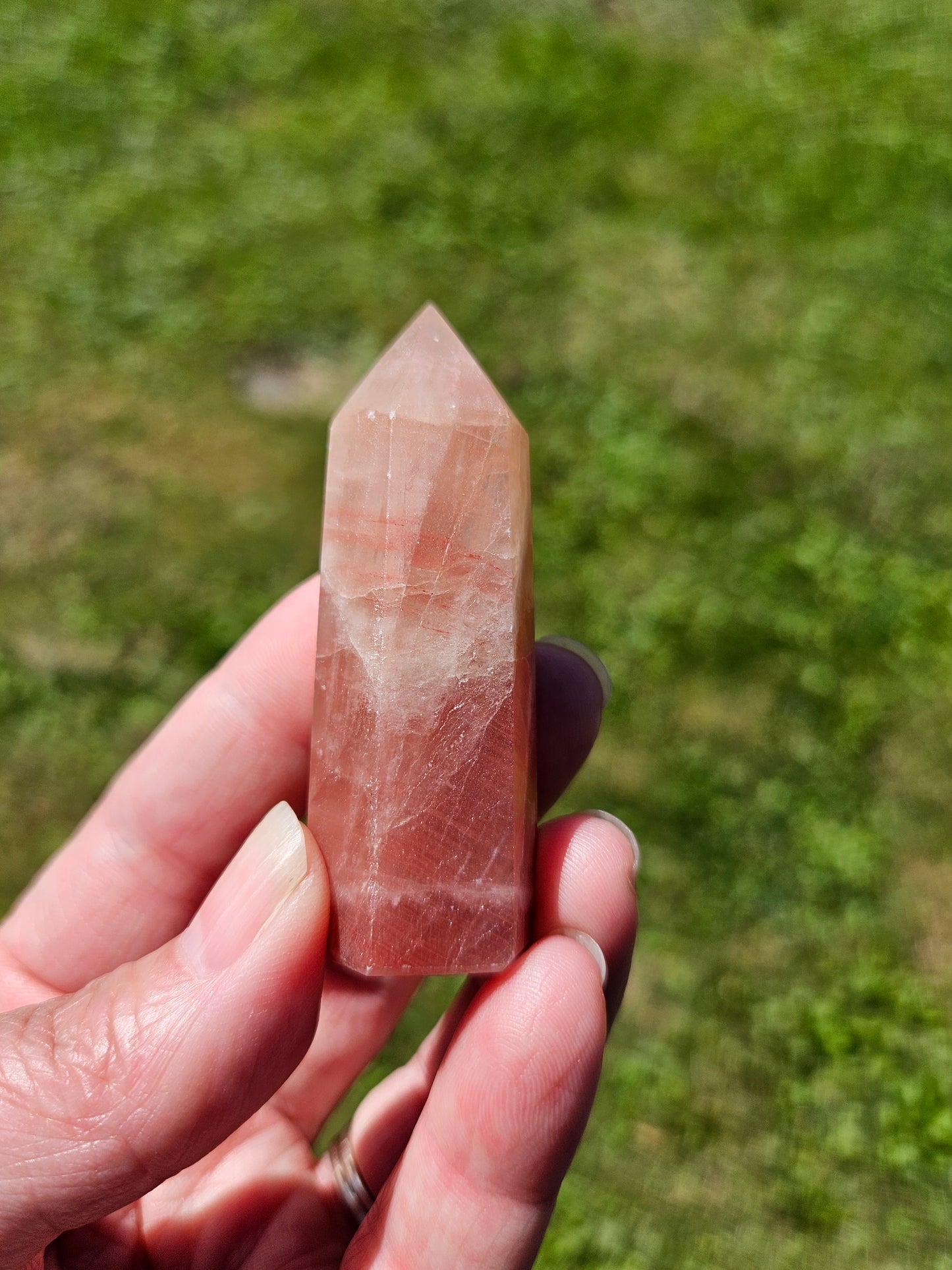 Strawberry Calcite Tower