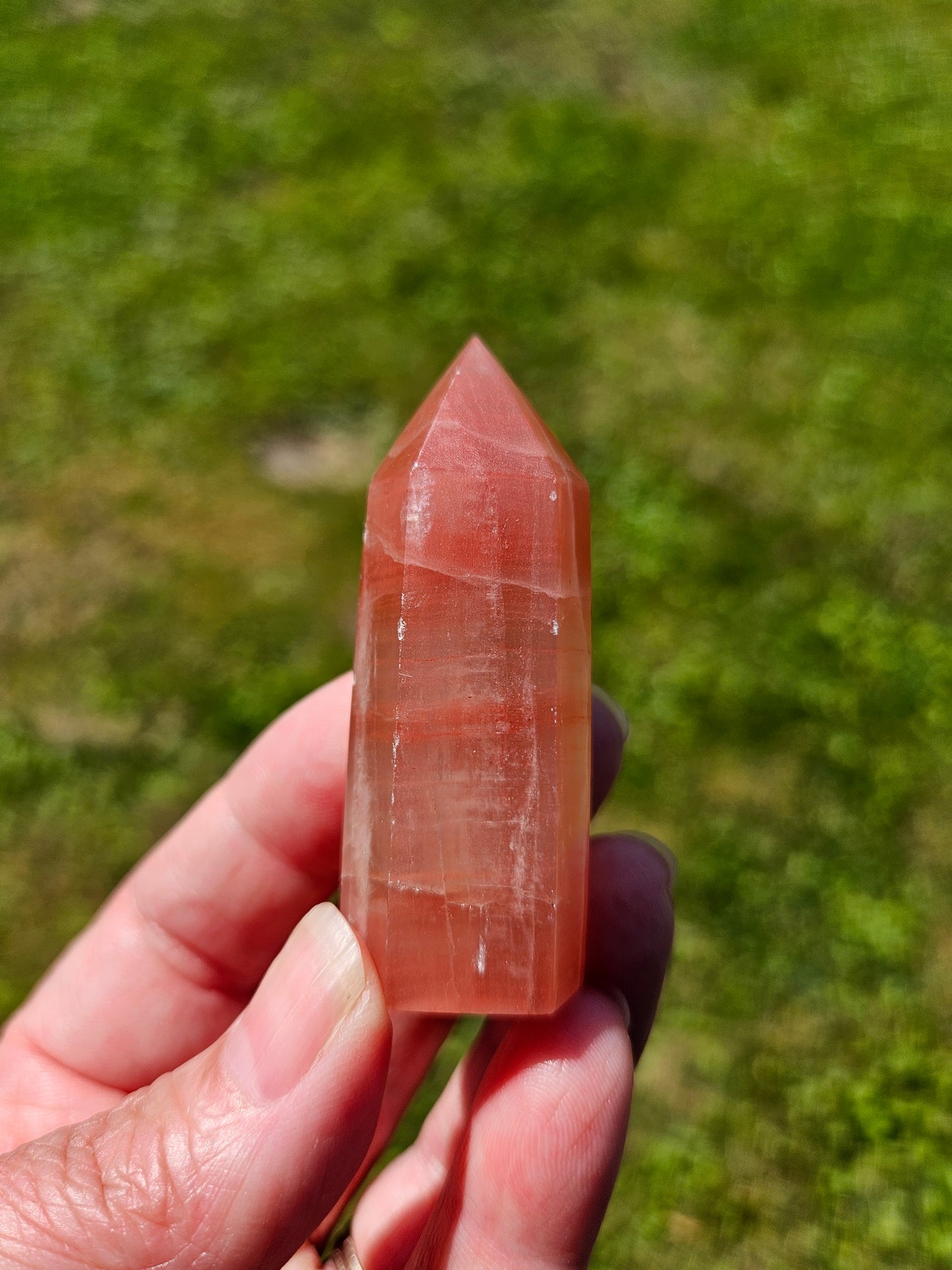 Strawberry Calcite Tower