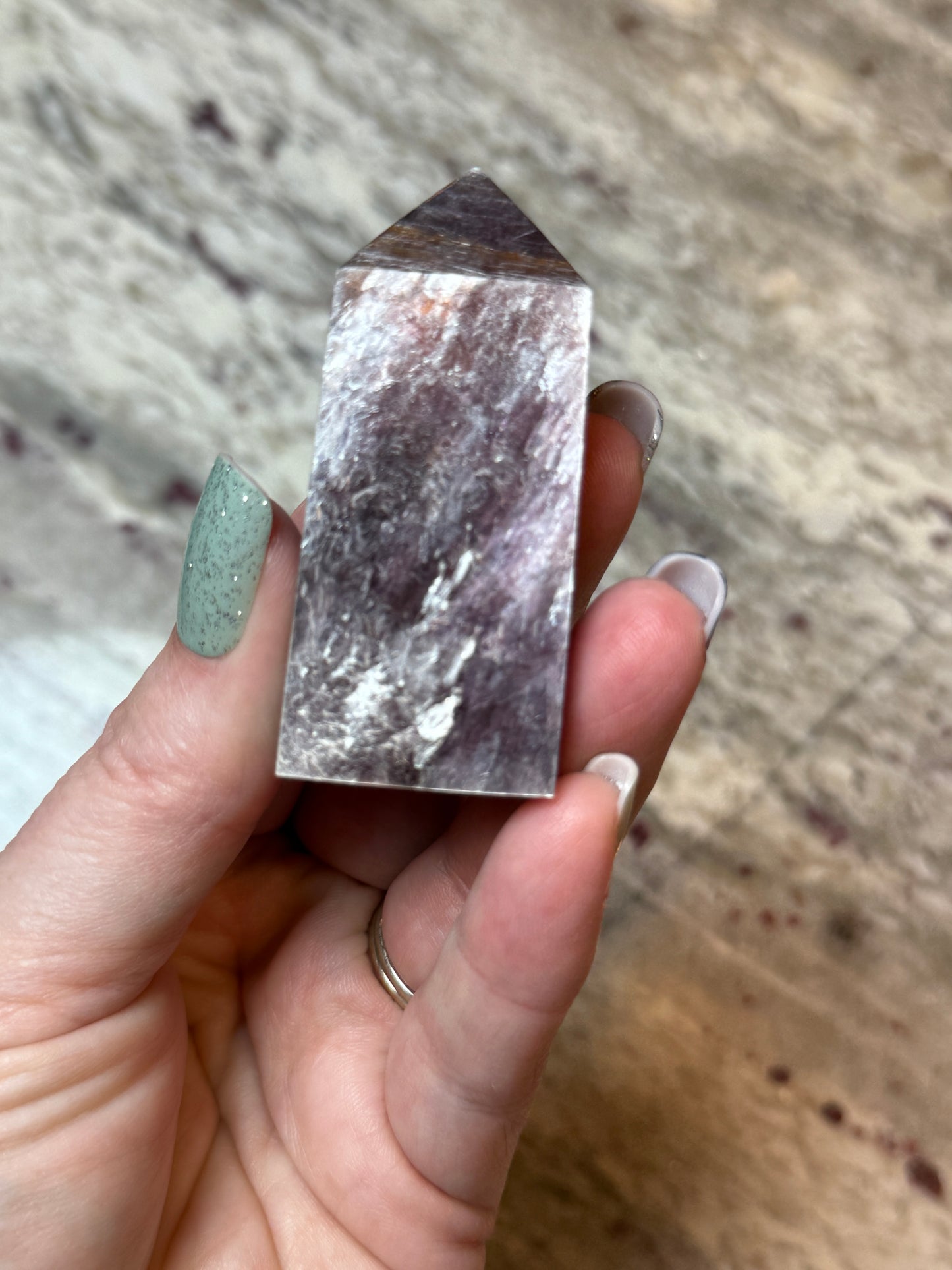 Lepidolite Purple Mica Obelisk Tower Point