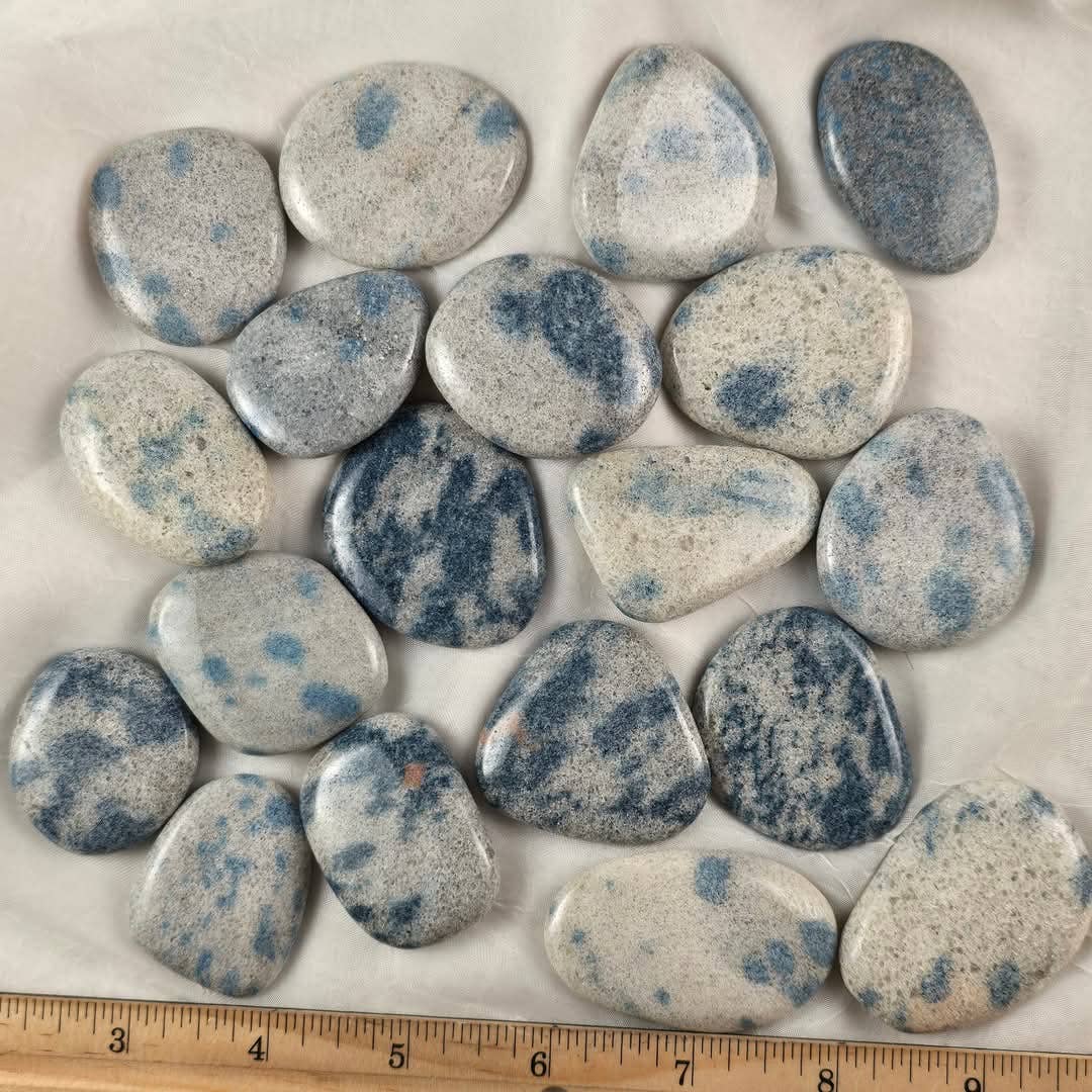 Apatite in Cleavelandite Flat Mini Palm Stone