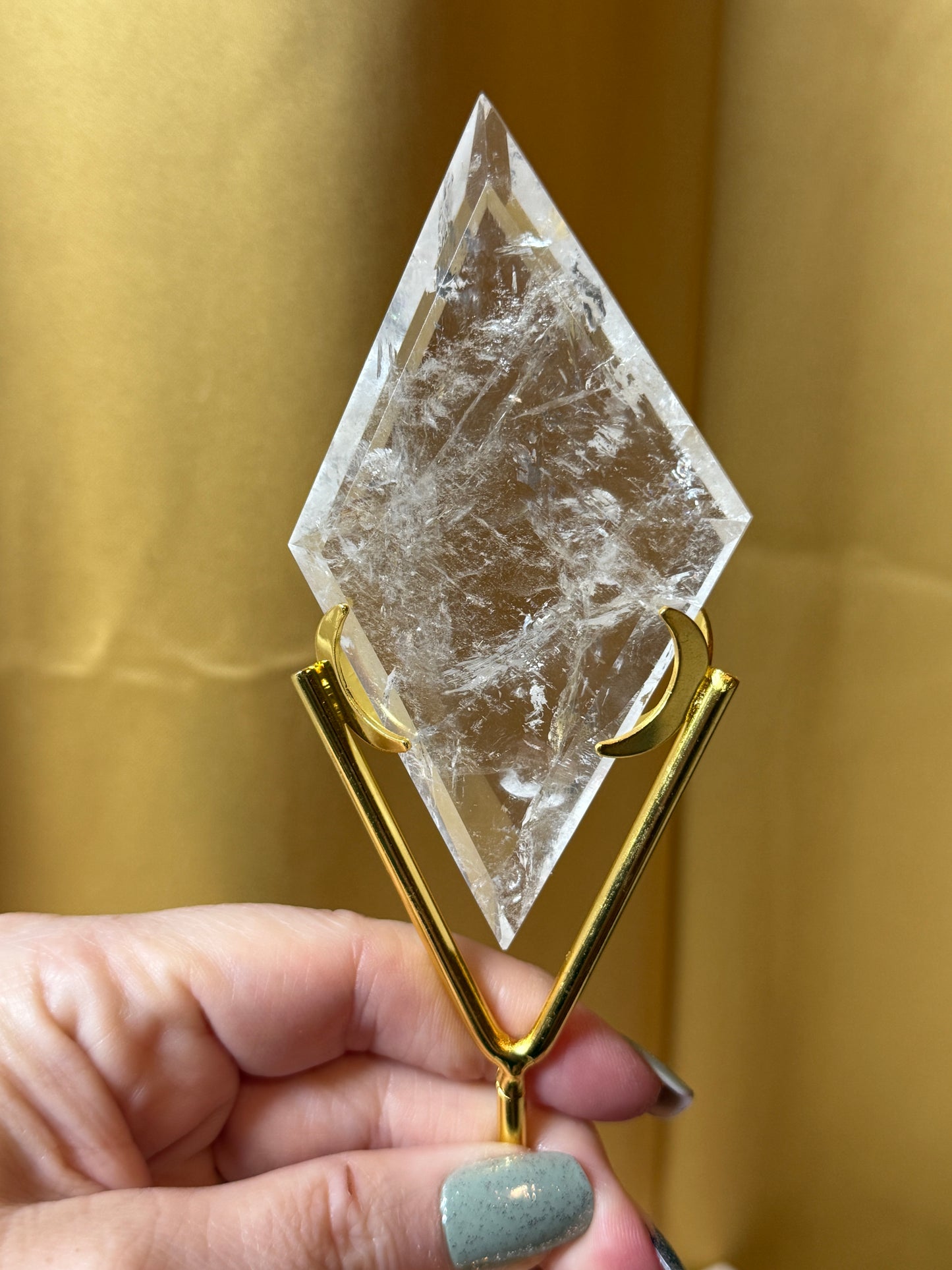 Clear Quartz Diamond with Stand