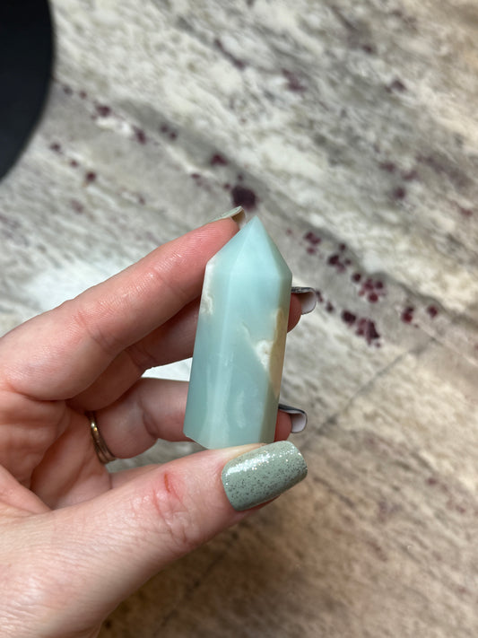 Amazonite Sky Blue Quartz Tower