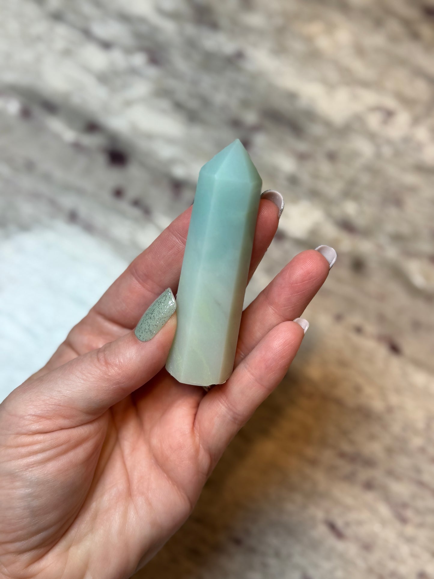 Amazonite Sky Blue Quartz Tower