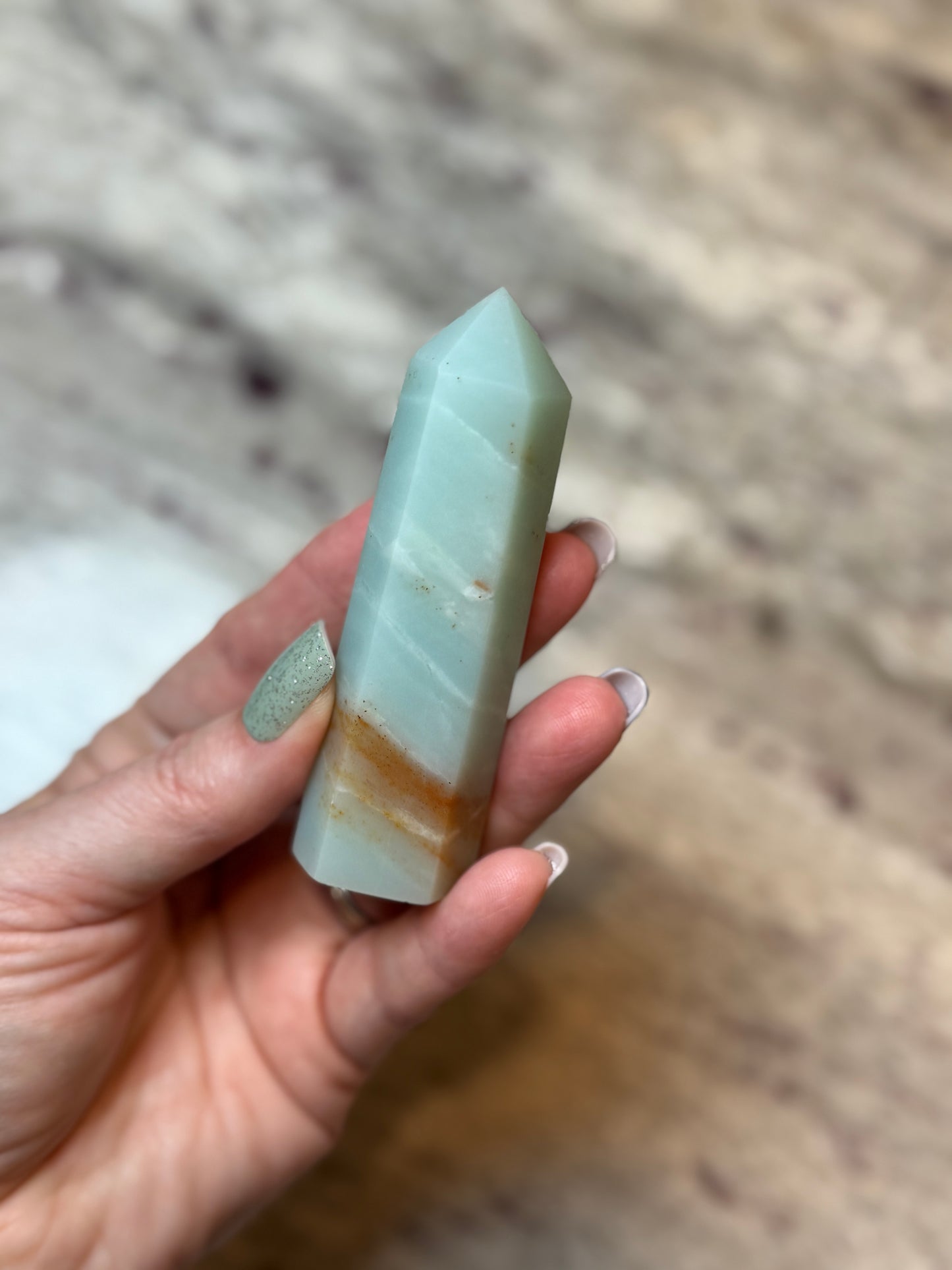 Amazonite Sky Blue Quartz Tower