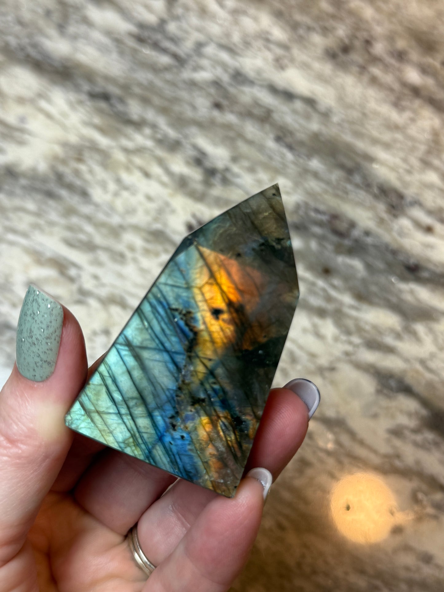 Natural Labradorite Obelisk Tower Point