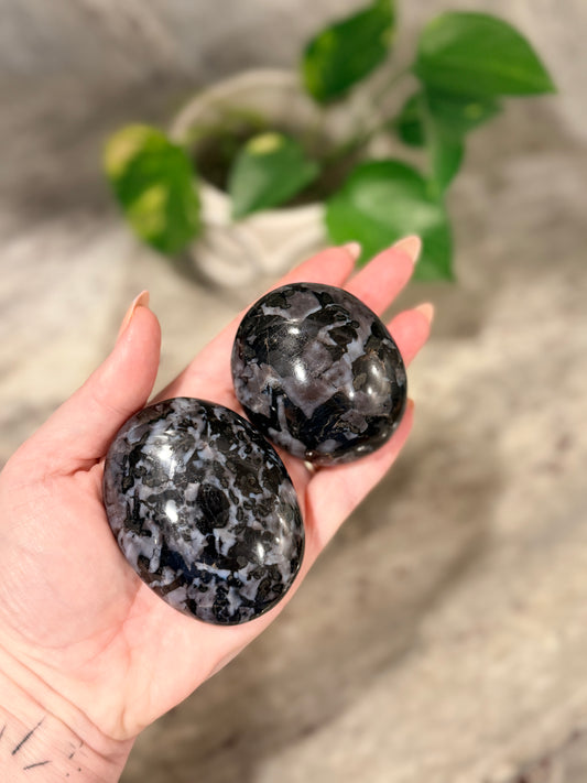 Indigo Gabbro (Mystical Merlinite) Palm Stone