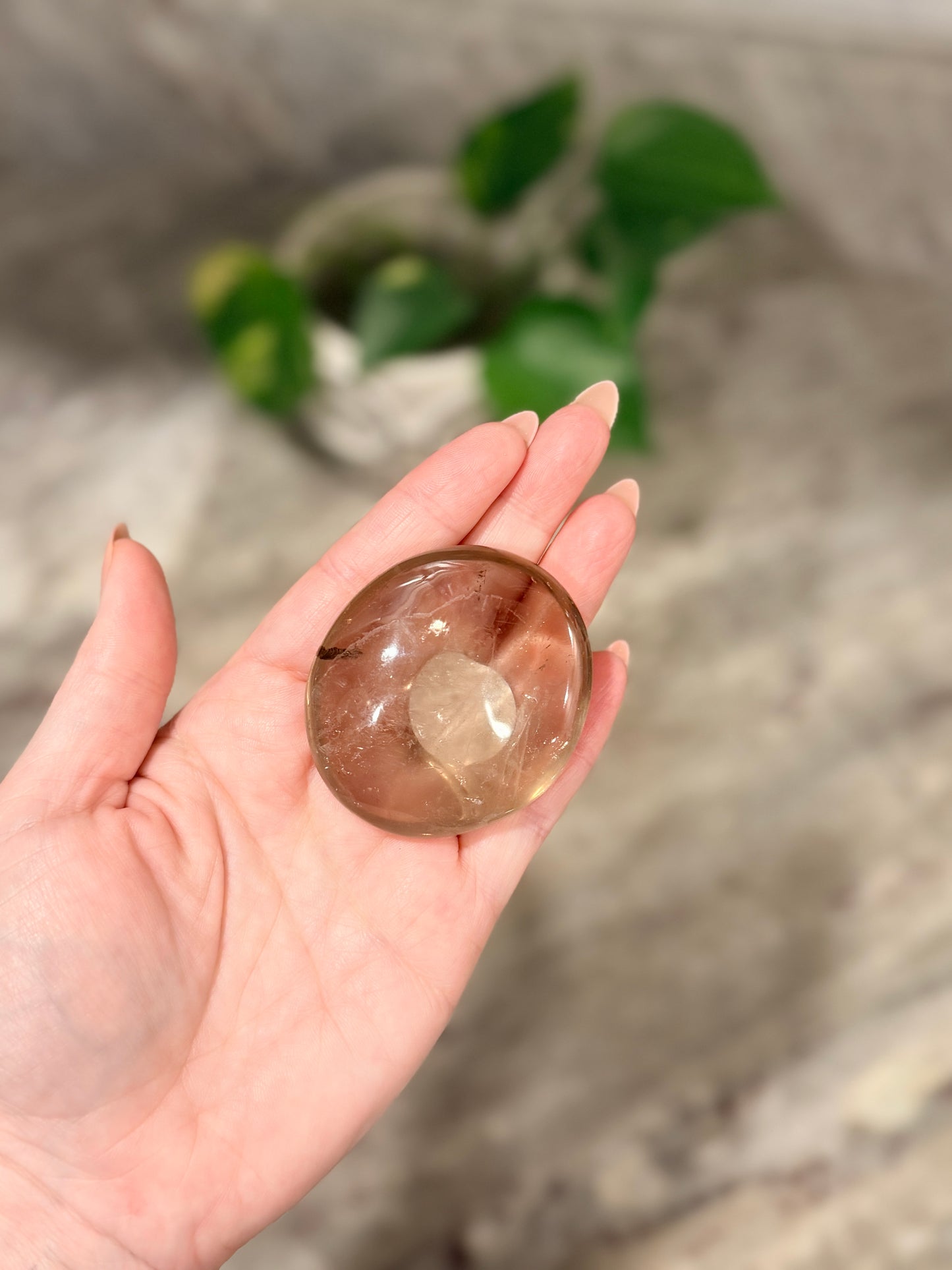 Smoky Quartz Palm Stone