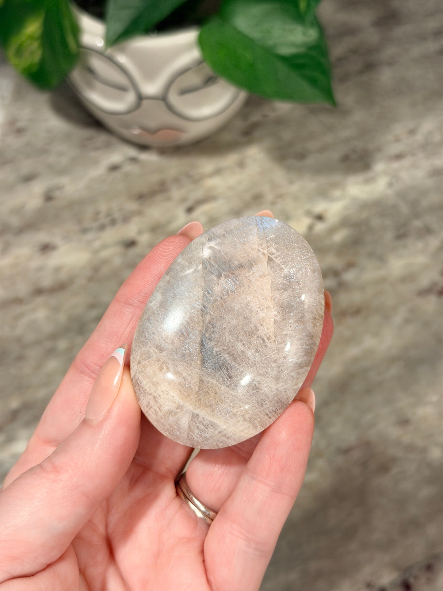 Moonstone Palm Stone