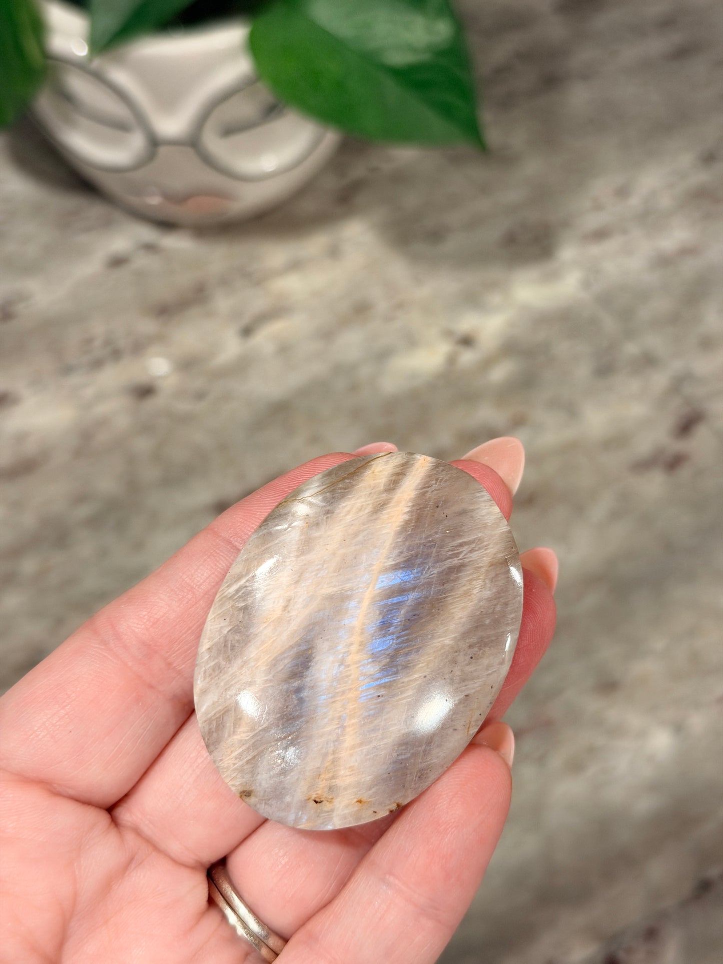 Moonstone Palm Stone