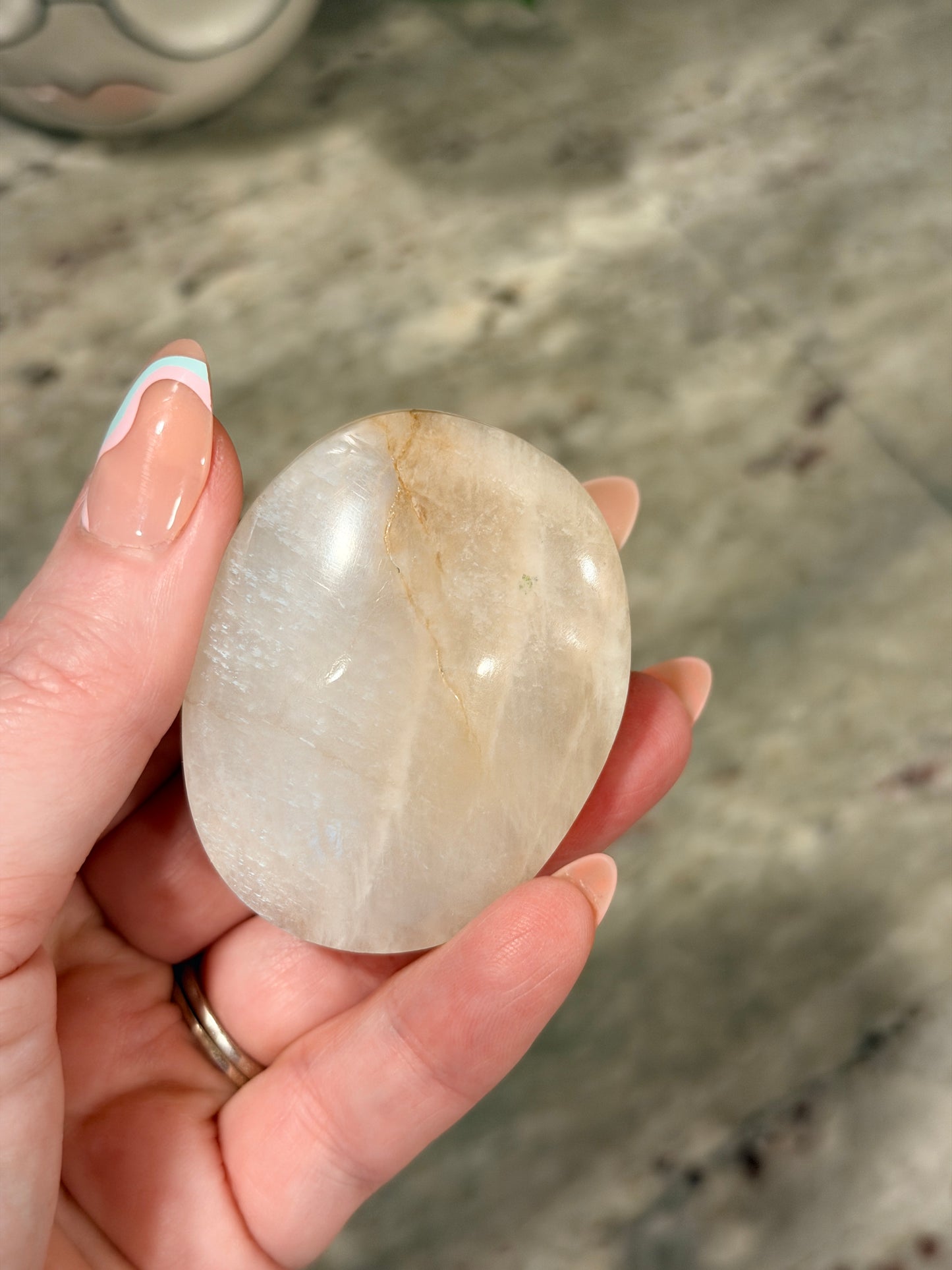 Moonstone Palm Stone
