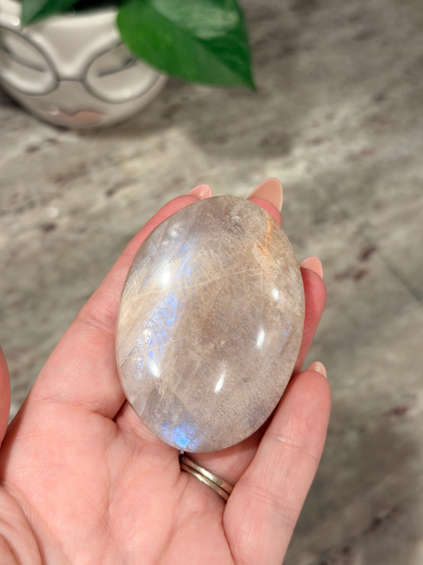 Moonstone Palm Stone
