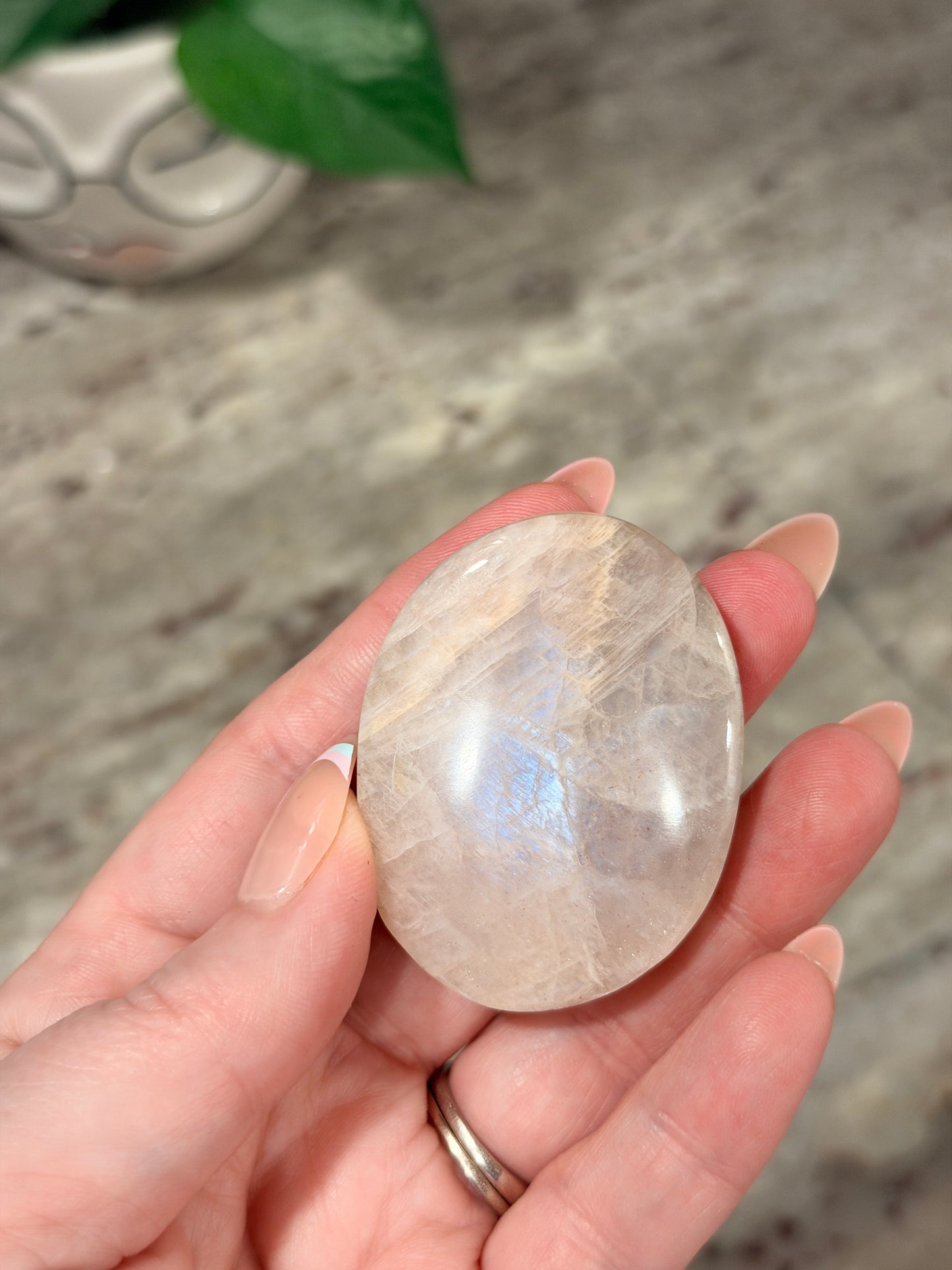 Moonstone Palm Stone