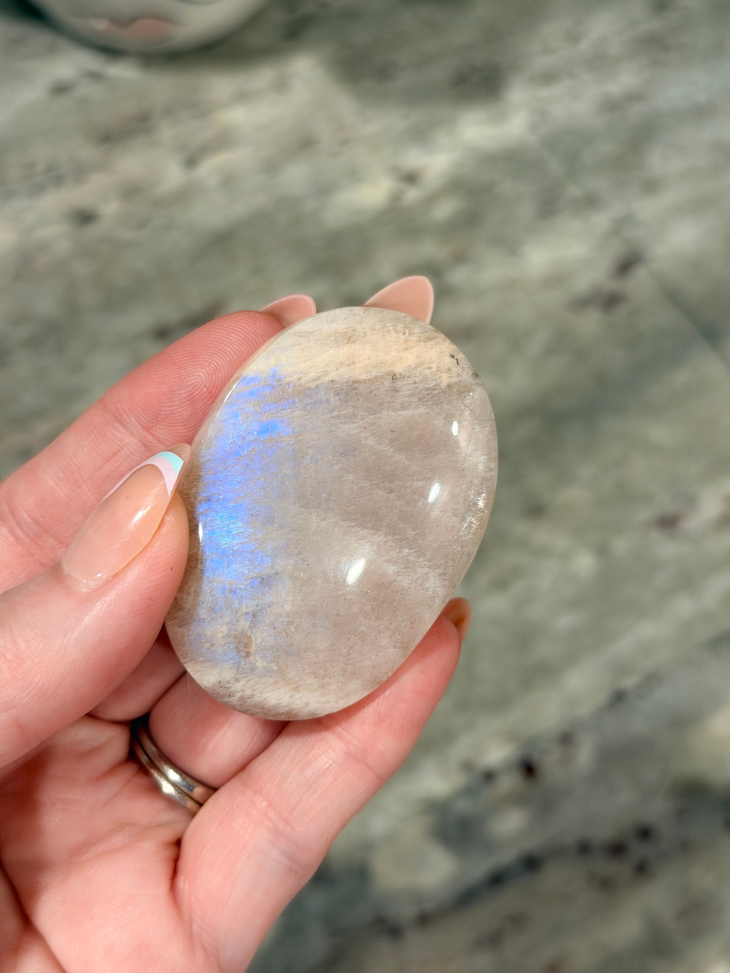 Moonstone Palm Stone