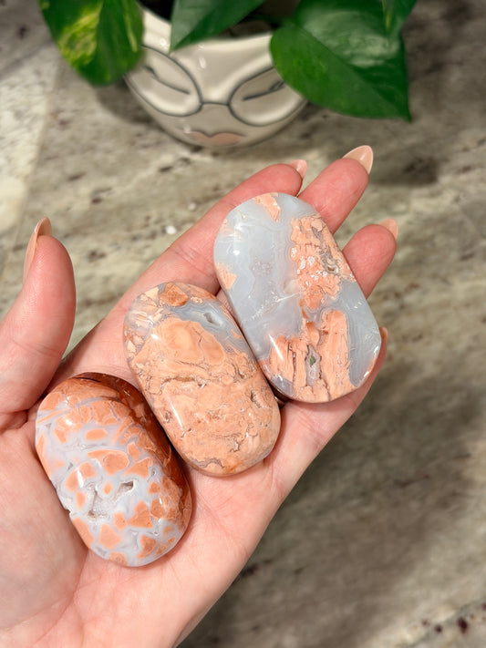 Cotton Candy Agate Palm Stone