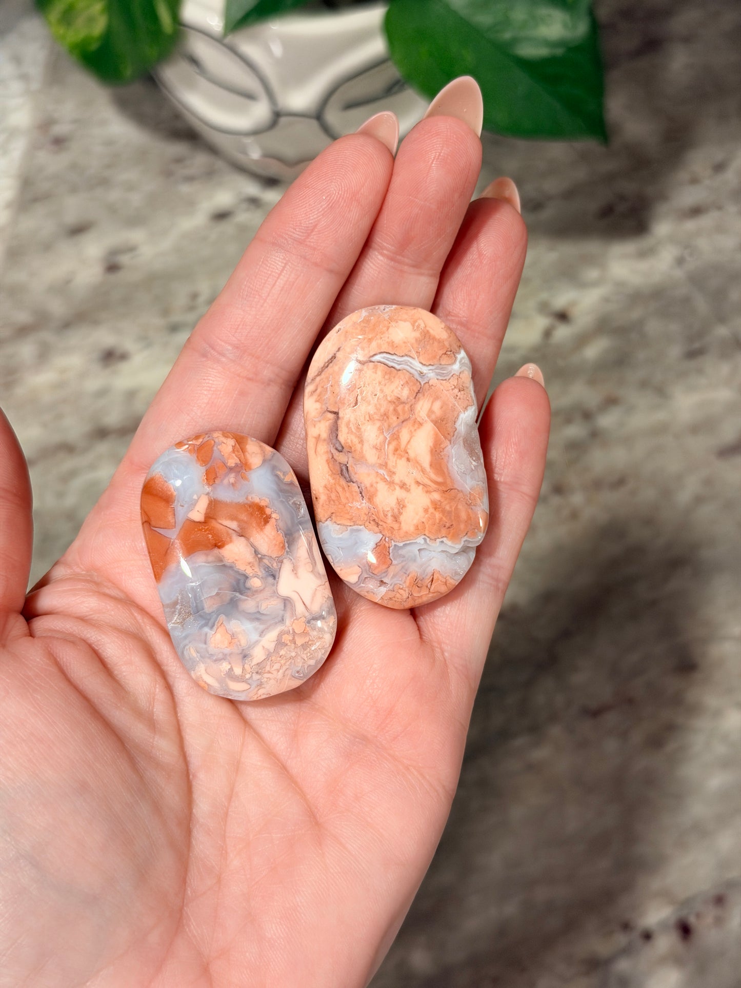 Cotton Candy Agate Palm Stone