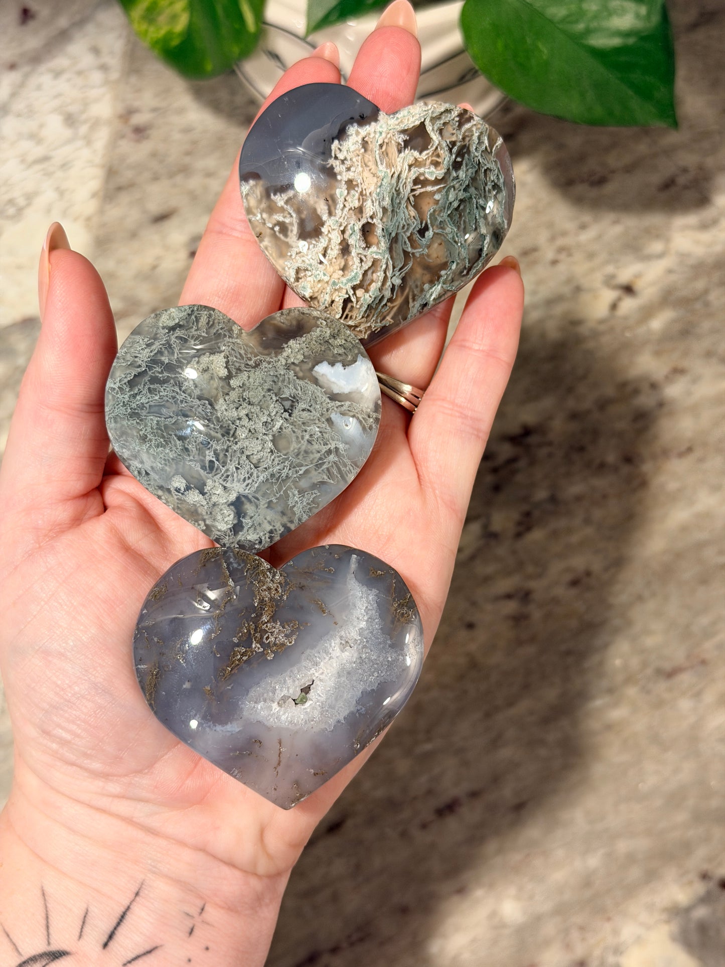 Moss Agate Heart