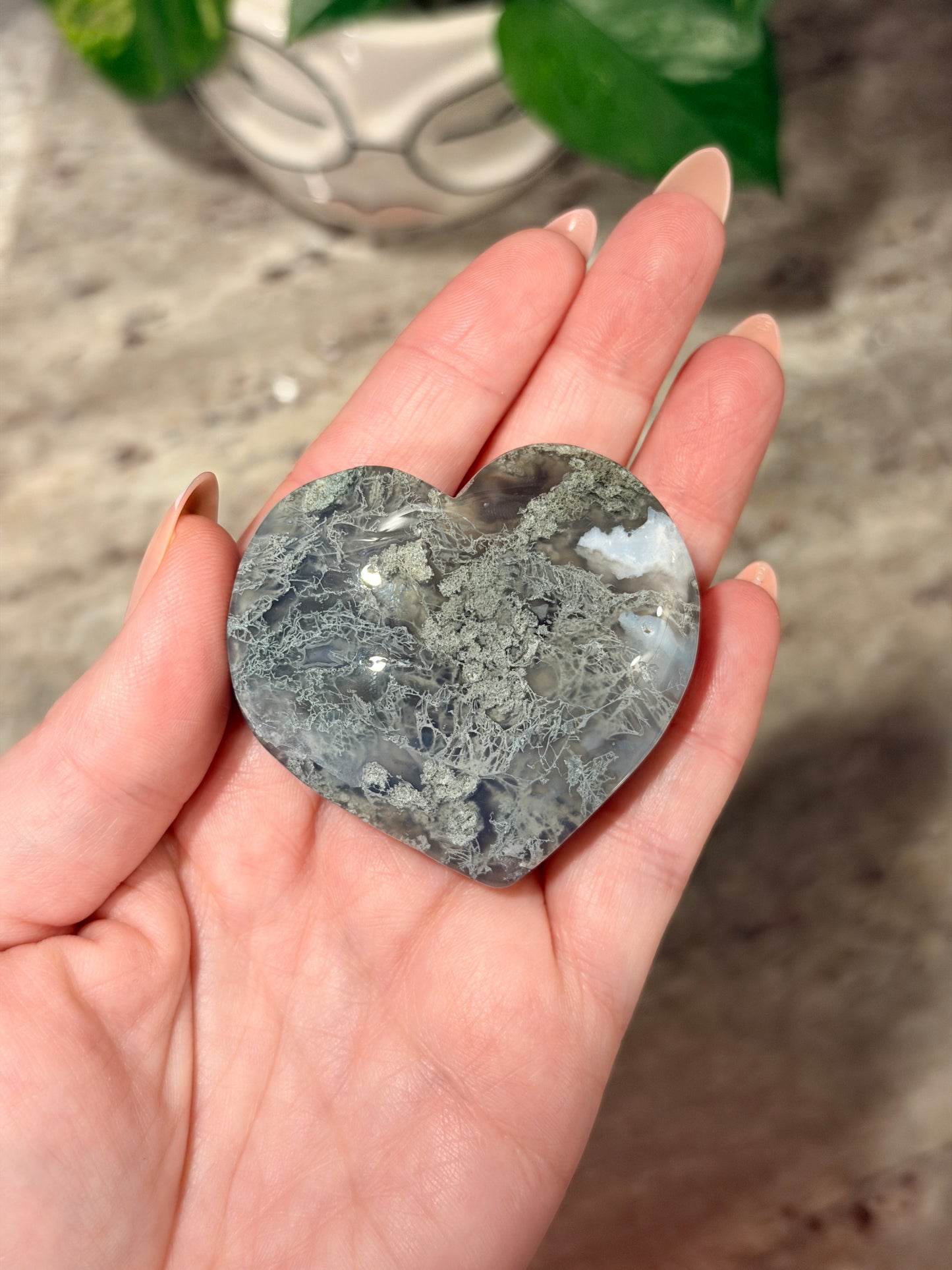 Moss Agate Heart