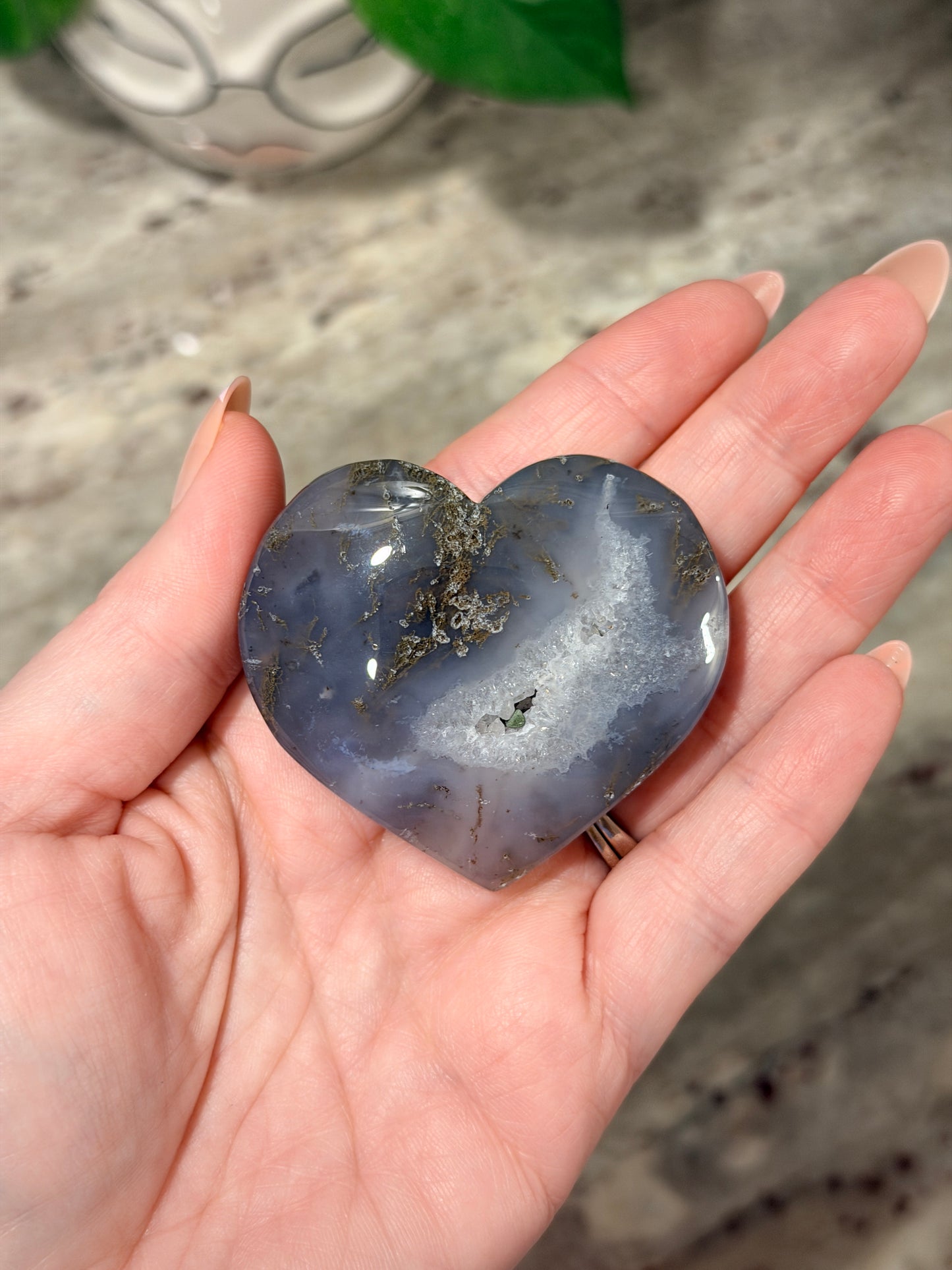 Moss Agate Heart