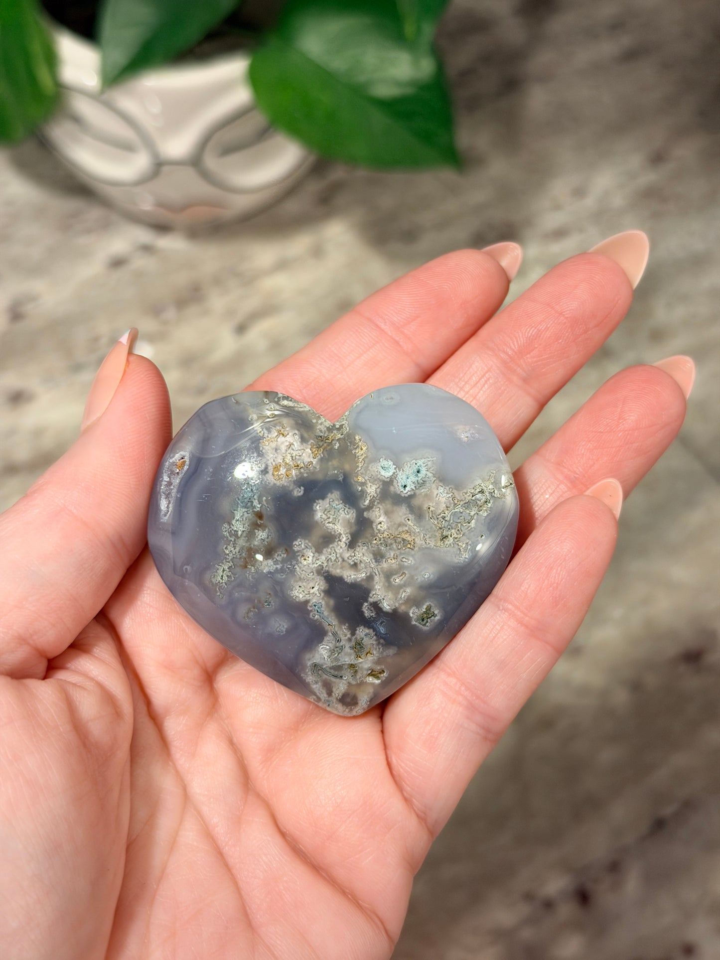 Moss Agate Heart