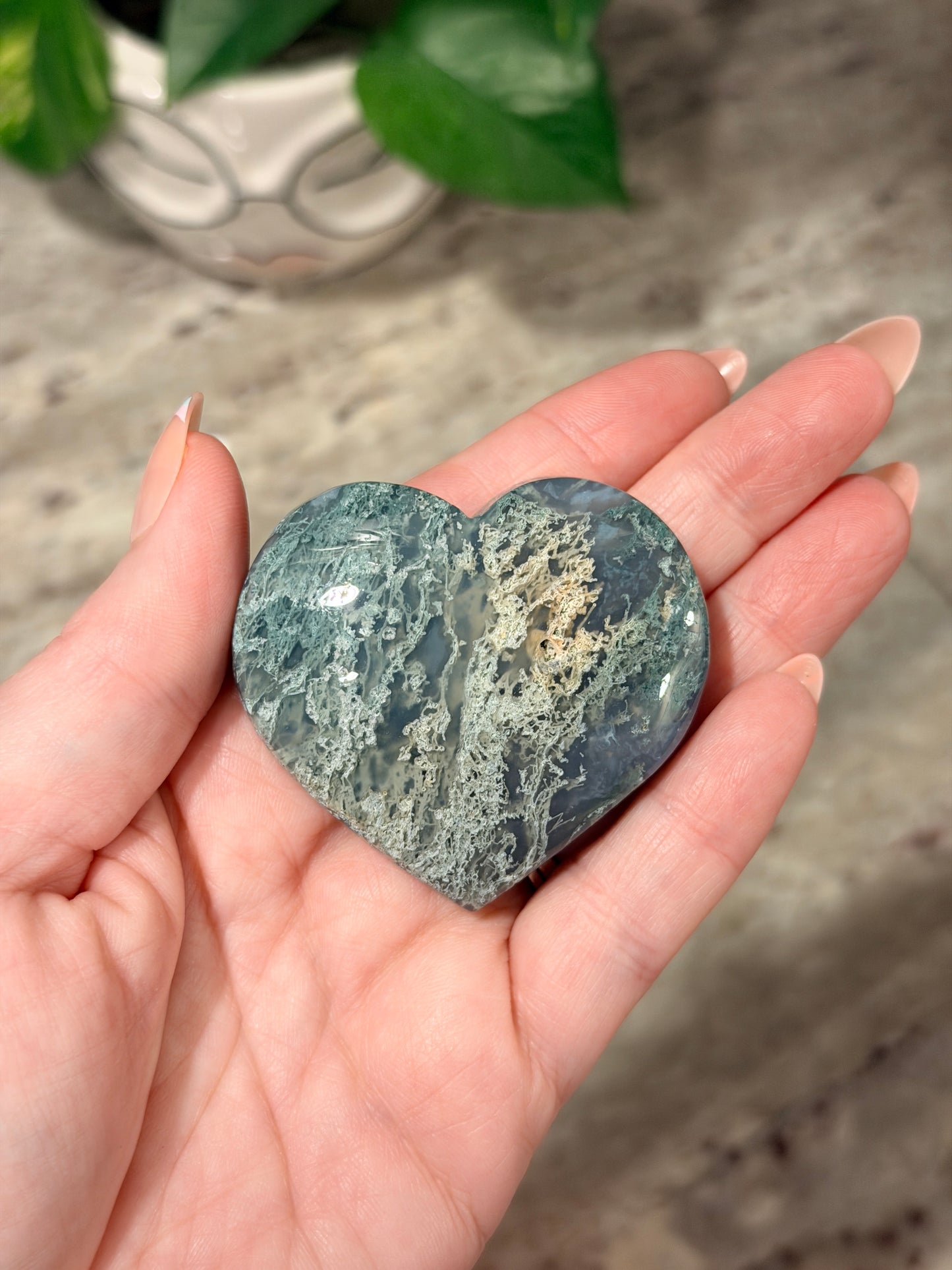Moss Agate Heart