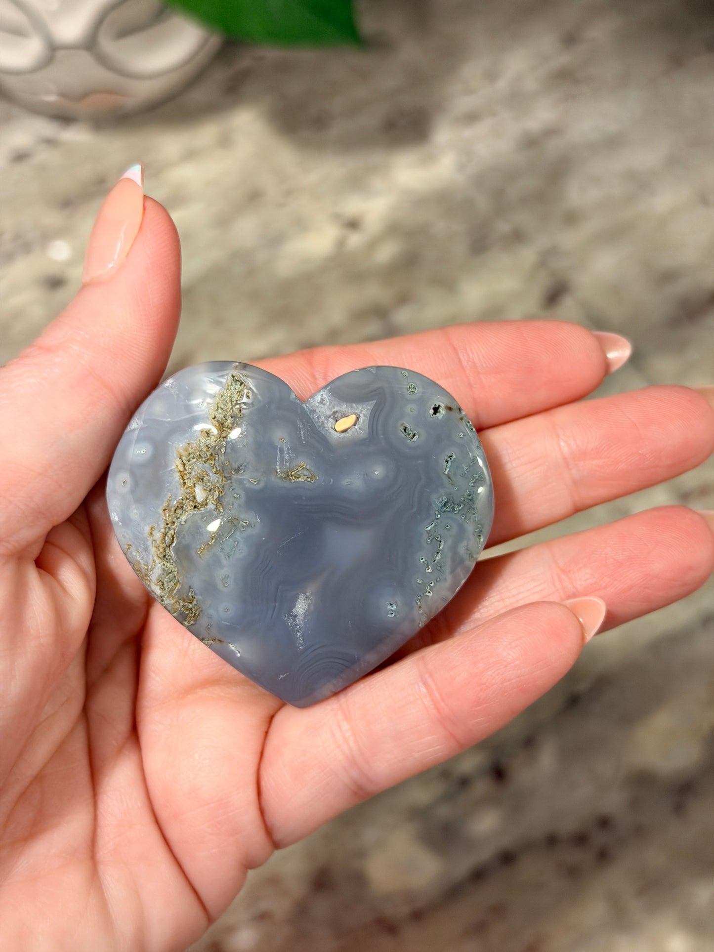 Moss Agate Heart
