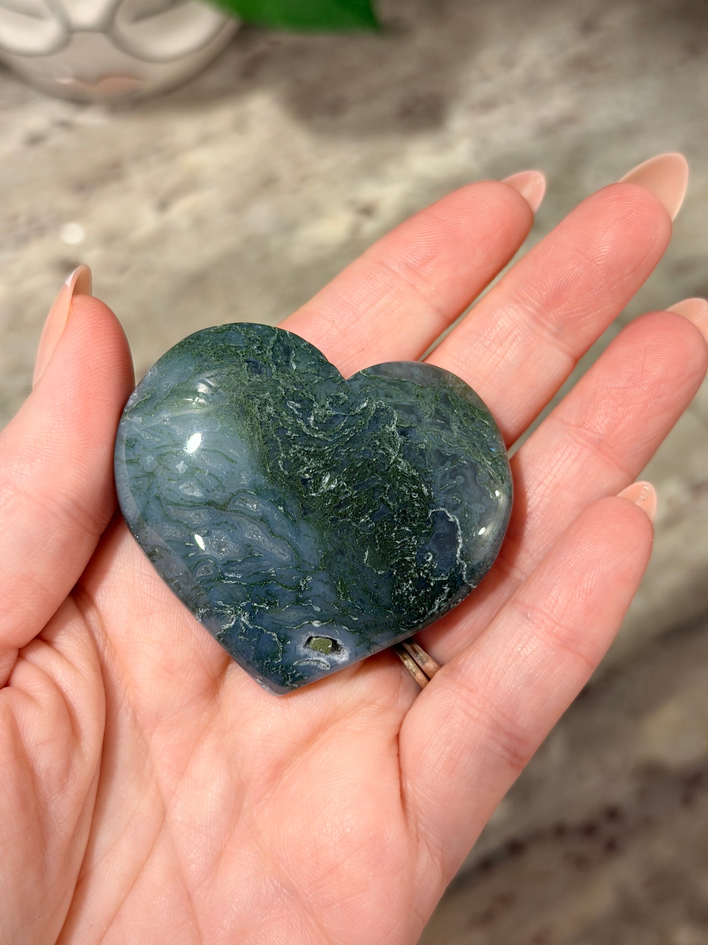 Moss Agate Heart