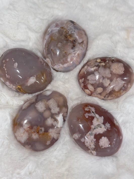 Flower Agate Palm Stone