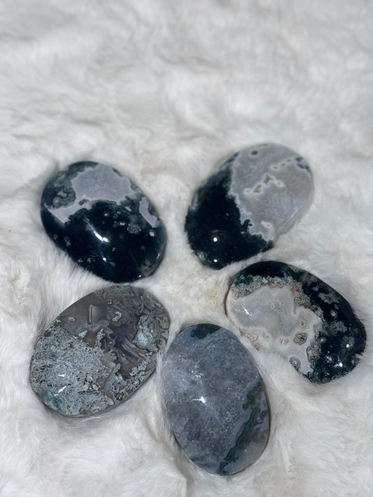 Moss Agate Palm Stone