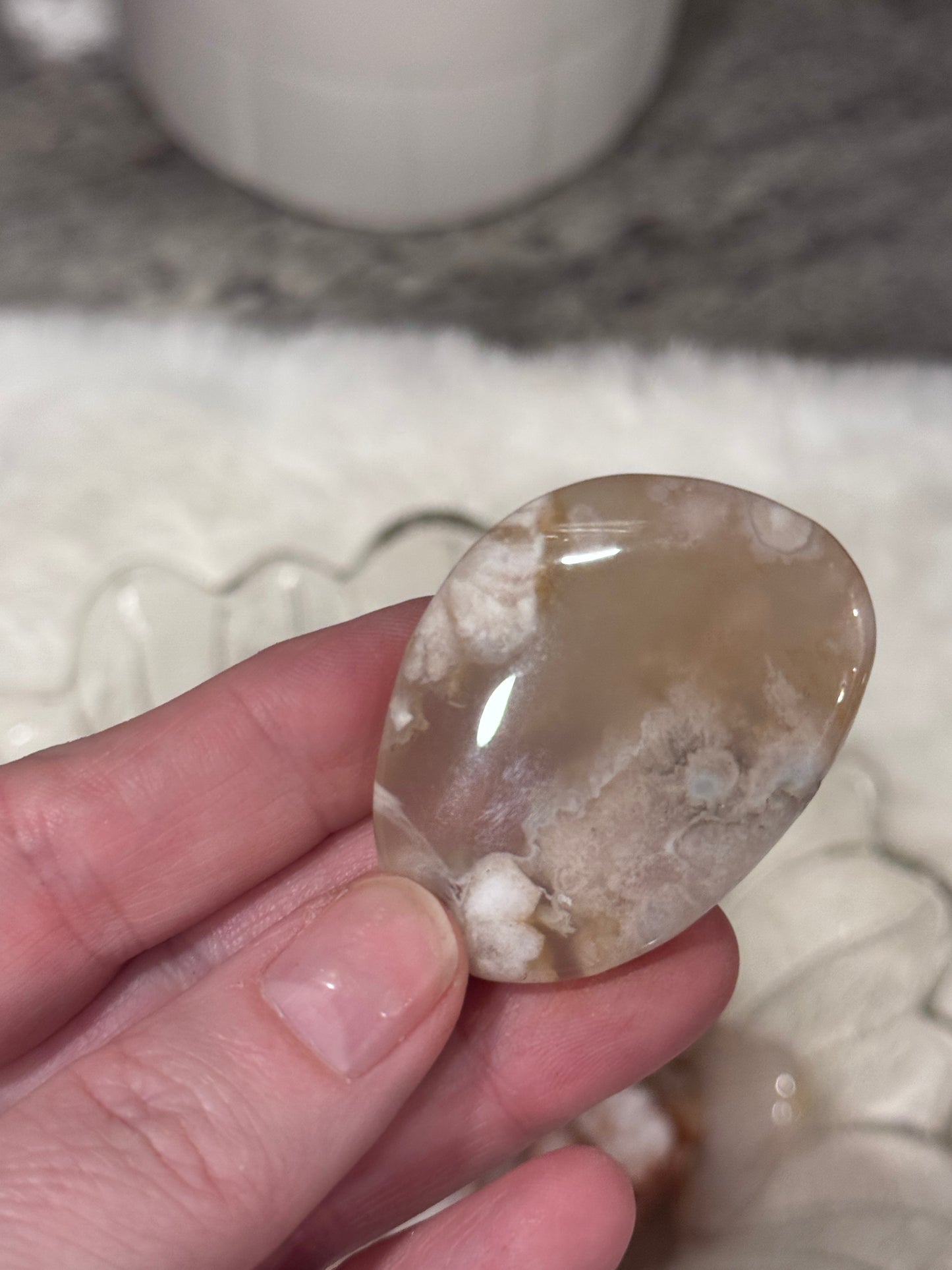 Flower Agate Flat Stone