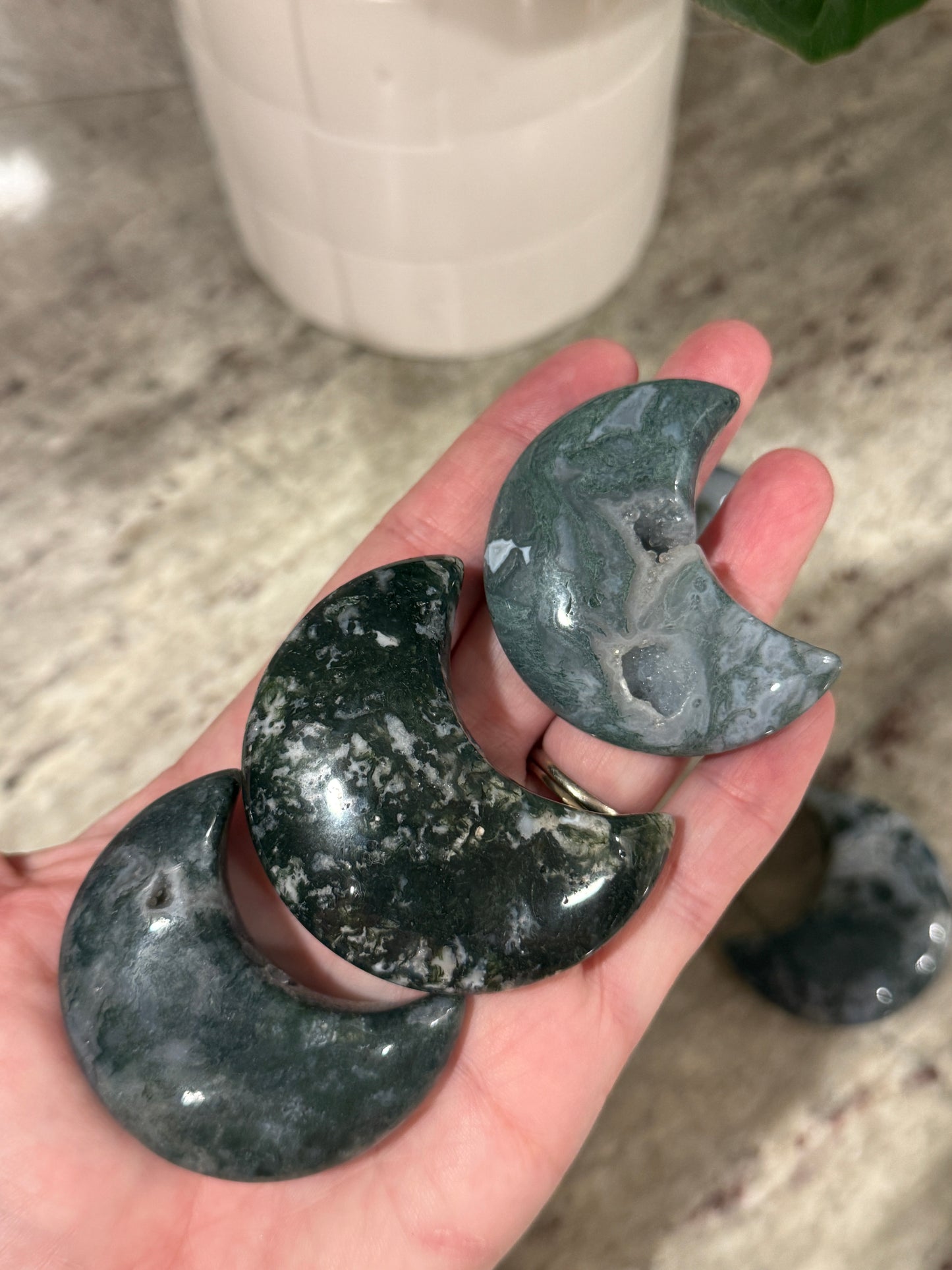 Moss Agate Moons