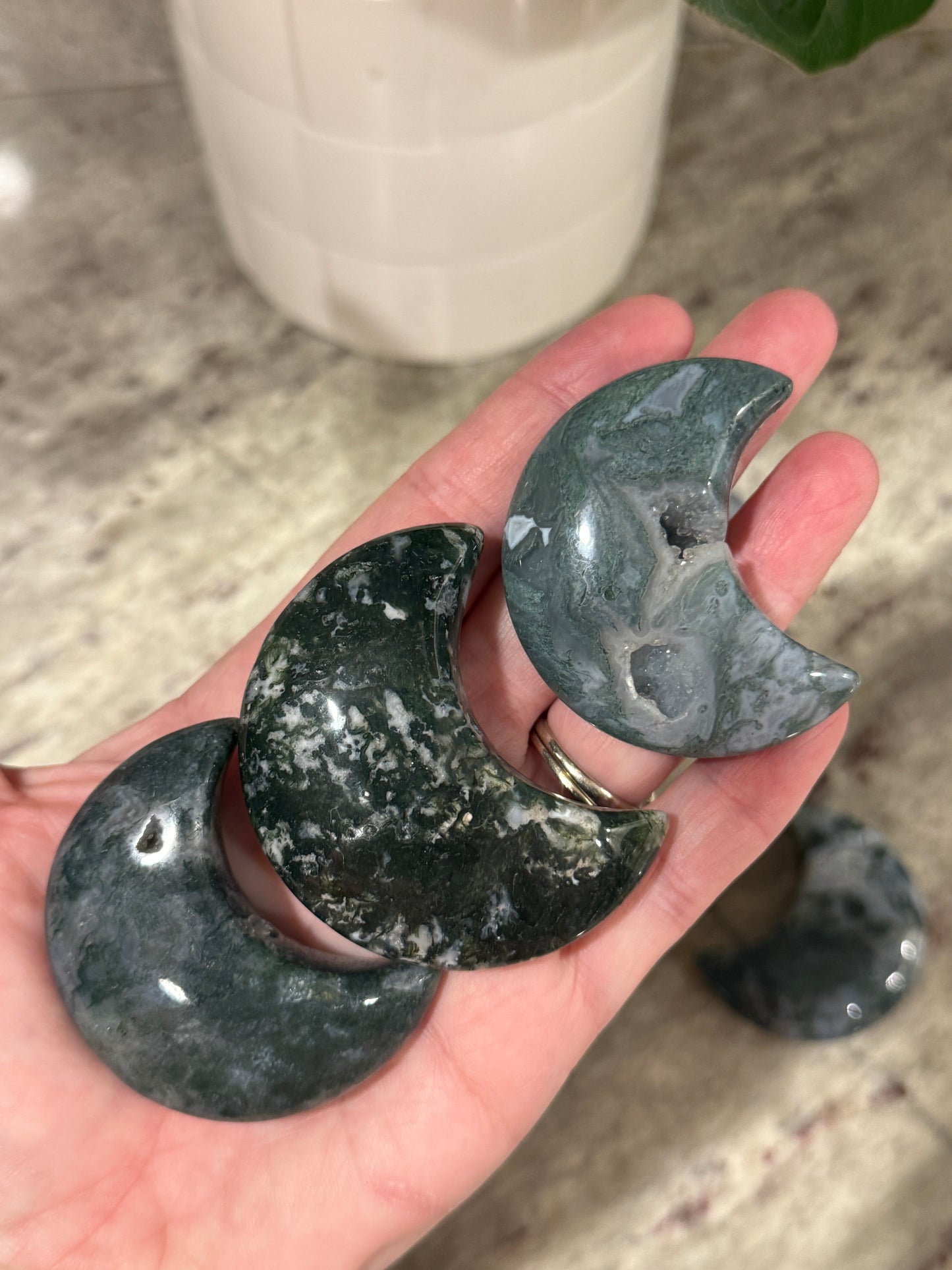 Moss Agate Moons