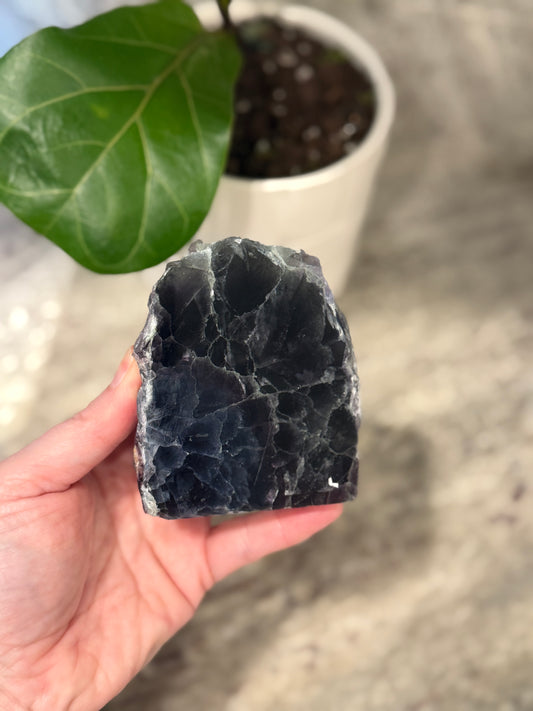 Rainbow Flourite Half Polished Stone