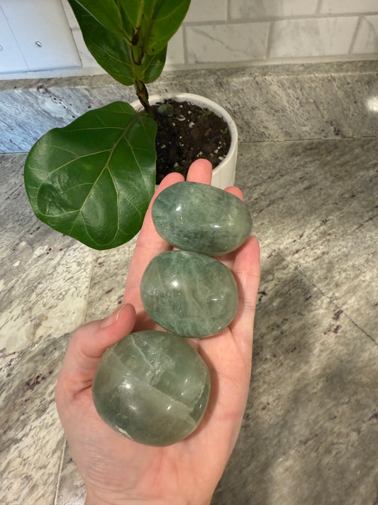 Green Fluorite Palm stone