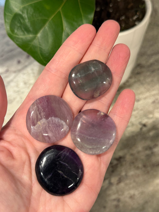 Rainbow Fluorite Coin Flat