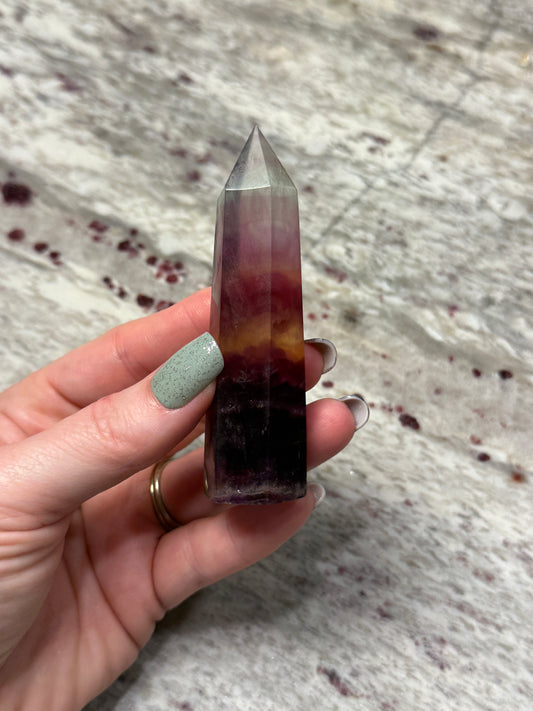 Rainbow Fluorite Obelisk Tower