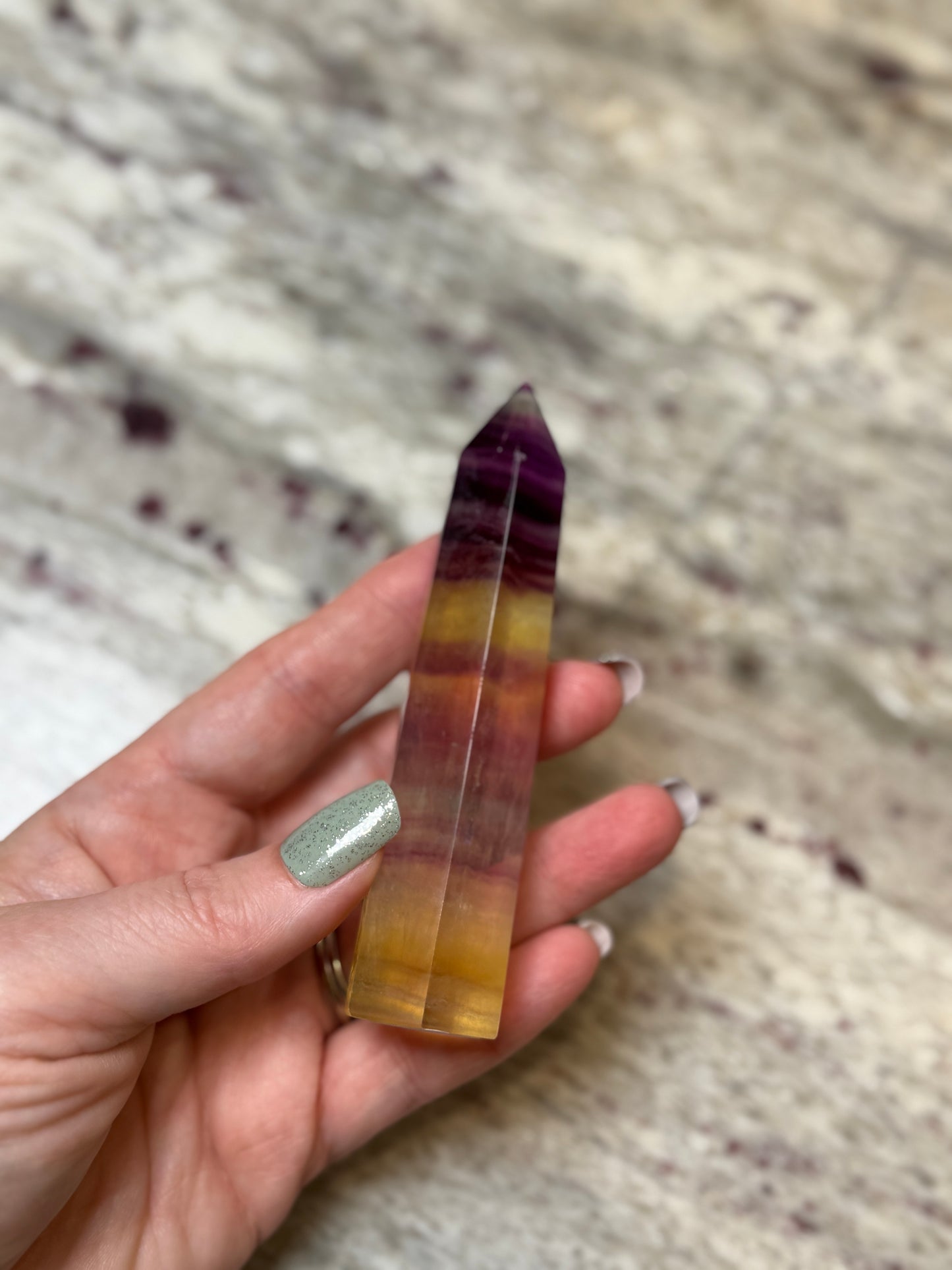 Rainbow Fluorite Obelisk Tower