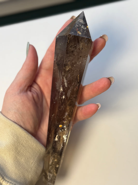 Natural Smoky Quartz Scepter w stand