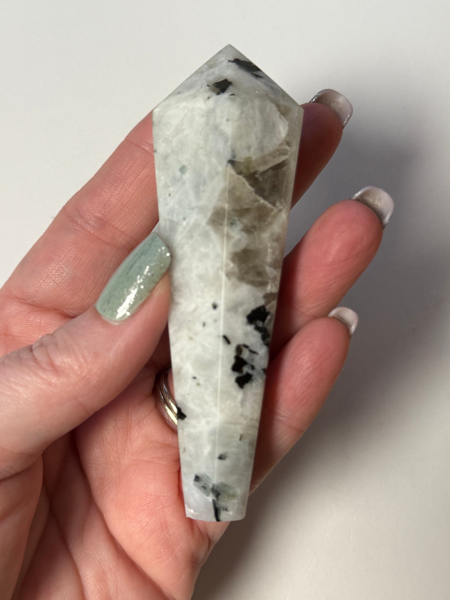 Rainbow Moonstone Scepter w stand