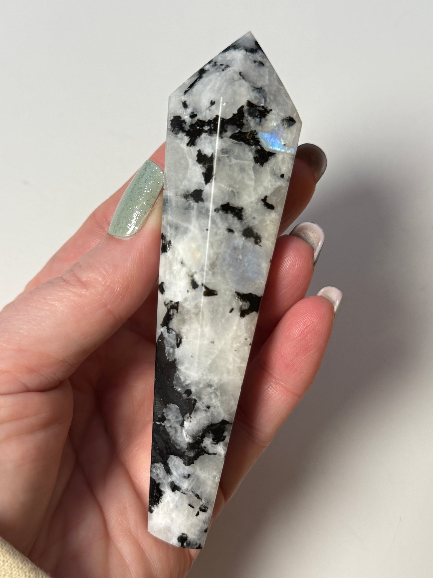 Rainbow Moonstone Scepter w stand